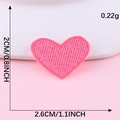 Pink heart embroidered patch with twill texture for DIY clothing accessories decoration - Hot Melt Adhesive / Light Rose Red