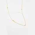 Polished gold S925 silver necklace with sparkling zircon stones and letter Y pendant - Letter Y / 925 Sterling Silver Plated With 18k Gold