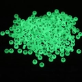 Green luminous round beads featuring letter H for DIY craft and jewelry making - Letter H / Luminous Green