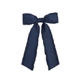 Eleganter dunkelblauer Haarschmuck mit Schleife, langen Bändern und Rüschenkanten - Marineblau