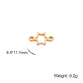 Golden six-pointed star DIY jewelry connector for bracelets, size 6.4x11.1mm and 0.2g - Hexagon Star / Gold