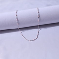 Delicate stainless steel necklace featuring light pink enamel oval beads on silver chain - Steel + Pink / 40+5cm