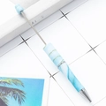 Creative blue marble beaded pen with silver accents and elegant decorative bead top - Blue Marble Texture (73)