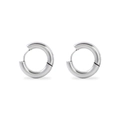 Minimalist silver-tone thick round hoop earrings in high-polished stainless steel - 4*16 Round Hoop Ear Buckle (Steel)