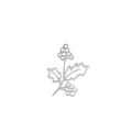 Silver-finished stainless steel pendant featuring a hollow botanical leaf and berry design - Holly / Steel