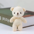 Mini colgante de osito de peluche beige suave para bolsos o ramos de flores - Beige / 11cm