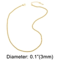Collana a sfere dorate da 3mm con chiusura a moschettone regolabile su fondo bianco - 3mm / Oro