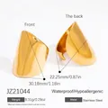 Minimalist wide open ring in 18k gold plated stainless steel with waterproof finish - Wide Curved Minimalist Style (JZ21044)