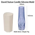 Silicone David bust candle mold with support frame for DIY wax casting 165mm height - David Statue Candle Mold + 10Pcs 20cm Wicks