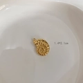 Golden titanium steel seashell pendant with spiral texture and polished finish, 1.4x2.1cm - D01 Conch Shell