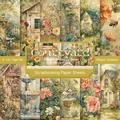6x6 inch Courtyard theme scrapbooking paper pads with 12 vintage floral patterns for DIY crafts - R2439 24 Sheets