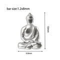 Piercing Bouddha en acier inoxydable argenté avec dimensions de tige 1.2x8mm - 1.2x8mm / Bouddha en Argent