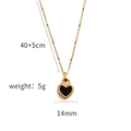 Dettagli delle dimensioni del ciondolo a cuore nero da 14mm su collana d'oro da 40cm - Oro Nero Cuore