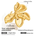 Adjustable golden flower ring in waterproof hypoallergenic stainless steel metal - Ring (JDR0309005)