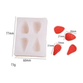 4-cavity strawberry silicone mold with detailed product dimensions and weight specs - N9 4-Cavity Half Strawberry