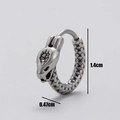 Macro view showing the 1.4cm diameter and 0.47cm width of the vintage snake earring - Snake Head Scale Style (S47)
