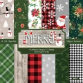 6-inch Christmas scrapbook paper pack with 12 vintage holiday patterns and 160gsm cardstock - 22011 24 Images