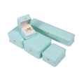 Mint green jewelry box set with gold crown accents for rings and necklaces - Mint Green