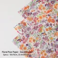 Floral print tissue paper for flower bouquet wrapping in sea flower purple, 50x70cm size - Floral Sydney Paper [Flower Sea Purple]