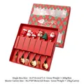 6-piece gold Christmas cutlery set with cartoon charms in a red festive gift box - Christmas 6-piece Set (2002 Design)