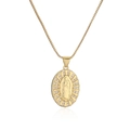 Collana con ciondolo ovale Maria placcata oro con zirconi bianchi e catena a box - Rotondo San Benedetto
