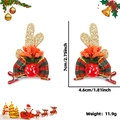 Christmas glitter reindeer antler hair clips with berries and red polka dot mushrooms - Mushroom Bowknot Gold Antler