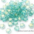 Star shaped beads for DIY jewelry in vibrant iridescent lake blue color finish - 8mm 10Pcs/Bag / Electroplated Lake Blue