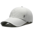 Light grey quick-dry outdoor baseball cap with 3D S logo and wide brim for sun protection - Adjustable / Light Gray