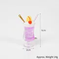 Portachiavi a tè alla frutta viola con cubetti di ghiaccio e ciondolo ciliegia - Viola chiaro