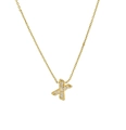 Classic 18k gold plated necklace featuring micro-pave zircon letter X pendant - Letter X