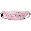 Sac banane en nylon rose avec motif laser et sangle à boucle noire réglable - Style 3 Rose Clair