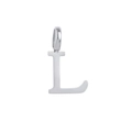 Polished silver stainless steel letter L pendant charm with high gloss finish - Steel L