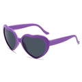 Fashionable purple heart-shaped sunglasses with dark lenses for a trendy party look - Purple