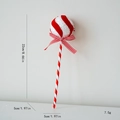 Red and white Christmas lollipop foam pendant ornament with bow, 22cm hanging decoration - Ball Candy Ornament