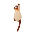 Cartoon Siamese cat magnetic hook in beige and dark brown soft PVC for fridge - H1 Brown