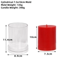 Stampo per candele cilindrico fai-da-te con campione rosso 11,4cm altezza e 8,9cm diametro - Cilindro 7.5x10cm