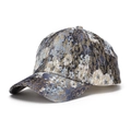 Detailed macro of gold and blue floral jacquard fabric on a stylish baseball cap - One Size (56-60cm Adjustable) / Gold Blue White Jacquard Floral (C)