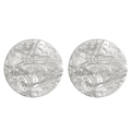 Elegant irregular lava texture silver stainless steel round earrings in a matte finish - Steel Color Lava Round (WG-1198)