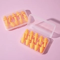 Yellow silicone Christmas tree earplugs for sleep and swimming in clear plastic storage cases - Orange (5 Pairs)