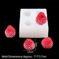 4-cavity strawberry silicone mold with red berry replicas and 7x7x3.7cm size details - 4# Large Transparent