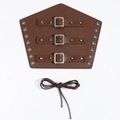 Polsiera in pelle marrone stile vintage punk con rivetti in metallo e cinturini fibbia - Marrone Rossastro (HW002)