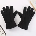 Unisex black fleece gloves featuring windproof material for winter riding and outdoor warmth - Kids 8-14 Years / Black