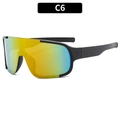 Outdoor cycling goggles in matte black frame with yellow to blue gradient lens (C6) - Black Frame Gradient Blue-Yellow