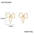 Detailed size view of gold bow-shaped earrings measuring 2.2cm x 1.8cm weighing 4.8g - XE47825BW0 Gold Petite Bow