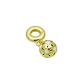Detailed view of a gold-plated 18k copper soccer ball charm with colorful heart patterns - Gold White (Pendant Only)