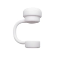 White silicone peach flower straw cover for 10mm straws compatible with Stanley cups - White Cylinder