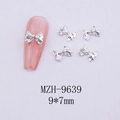 Dettaglio di ciondoli per unghie a fiocco in argento lucido a specchio da 9x7mm - 9*7mm / Fiocco Argentato-9639
