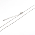 Minimalist silver stainless steel chain necklace with lobster clasp and adjustable drop tail - Steel Color 1.5mm 45+5cm With Water Drop