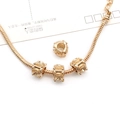 KC gold snake chain bracelet with hollow pave charms and crystal beads - 1Pc Geometric Barrel Bead 7x10mm Hole 4mm