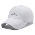White quick-dry sports baseball cap featuring breathable laser-cut holes and R logo - Adjustable / White